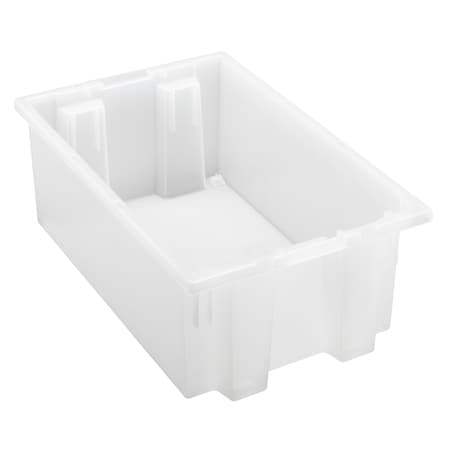 Quantum Storage Systems Stack & Nest Storage Tote, 5.2 gal, Clear, Polypropylene snt180CL